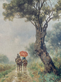 "Donkeys under a tree" - Framed Print