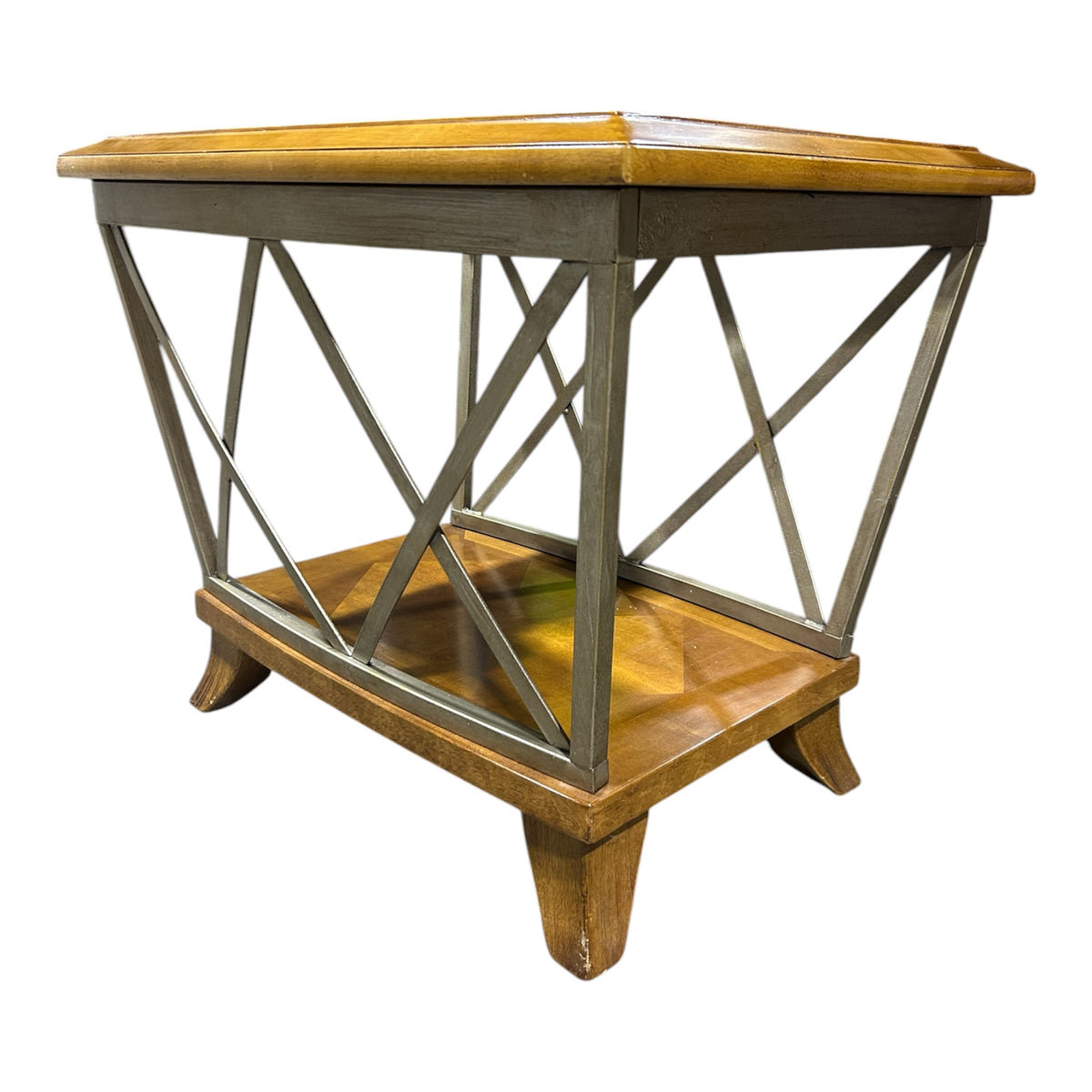 Metal Lattice End Table