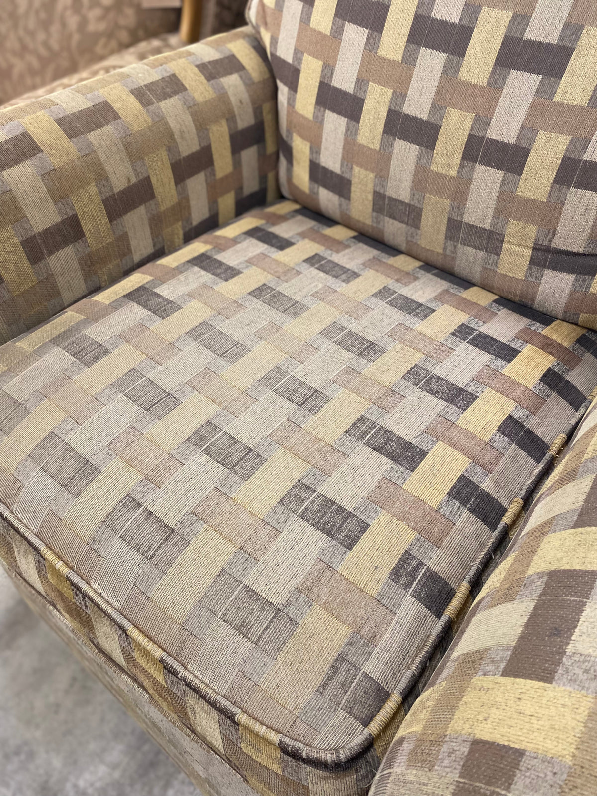 Tan Weave Pattern Recliner