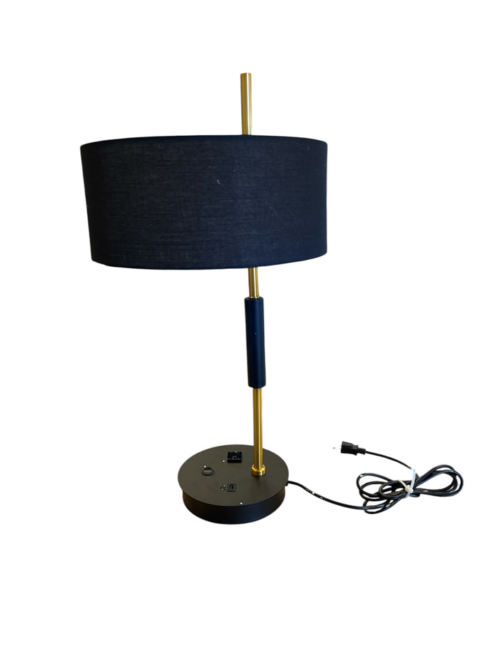 Fitzgerald One Light Table Lamp in Aged Brass w/ Black Accents