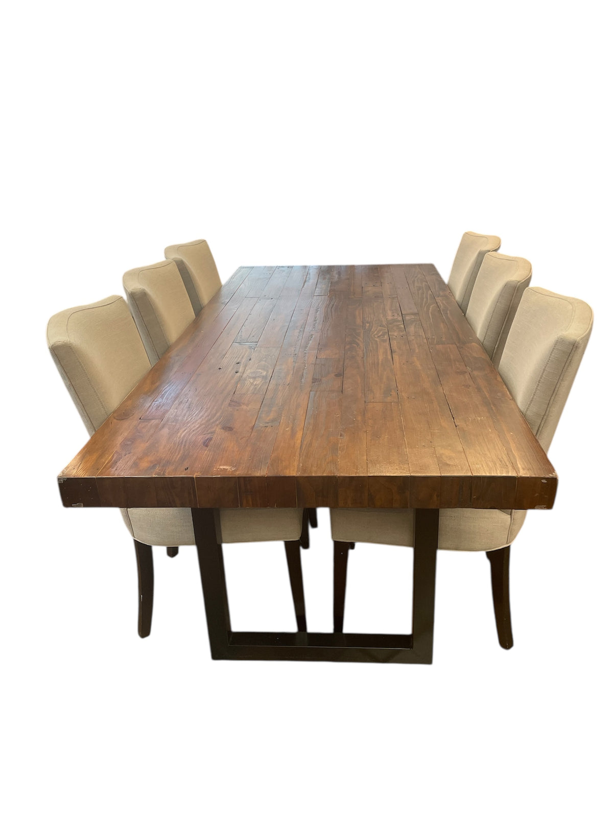 Rustic Dining Table Set - 6 Chairs