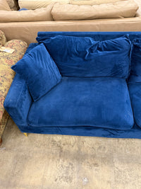 Navy Blue Naomi Velvet 3-Seater Sofa