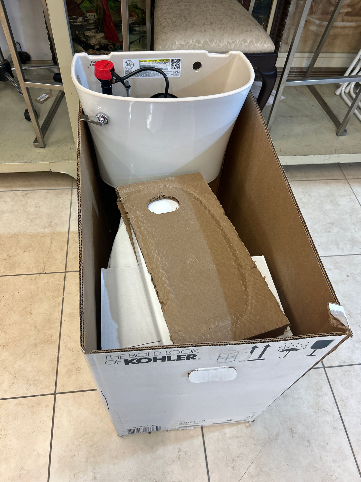 KOHLER Gleam 2-Piece Chair Height Elongated Flush Toilet in White