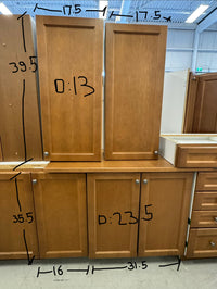 Set 24 Pieces Brown Shaker Panel kitchen Cabinets