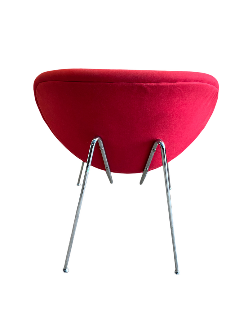 Slice fabric lounge chair in red