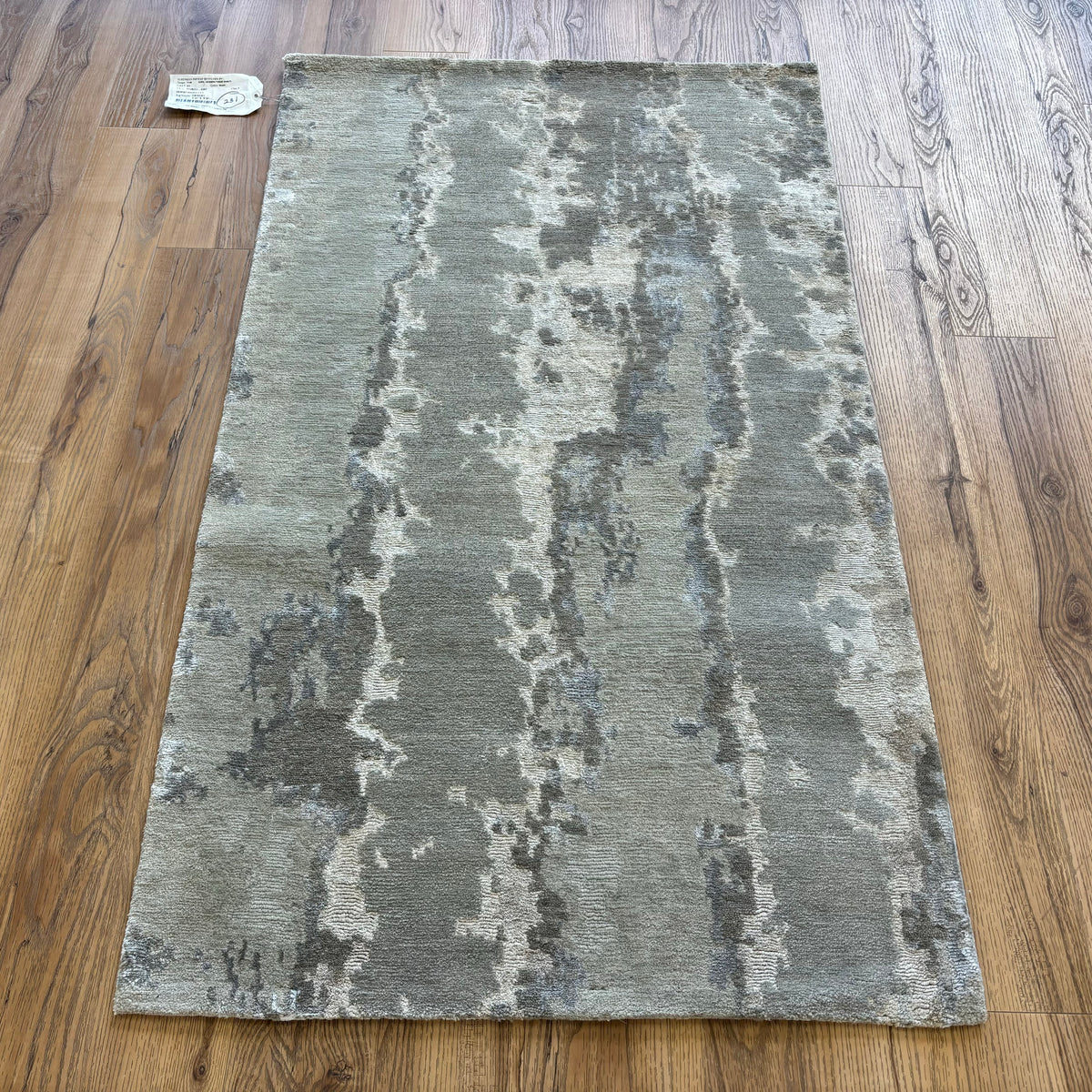 3x5-ft Desert Smoke Area Rug, Wool and Bamboo Silk, 2-0105302
