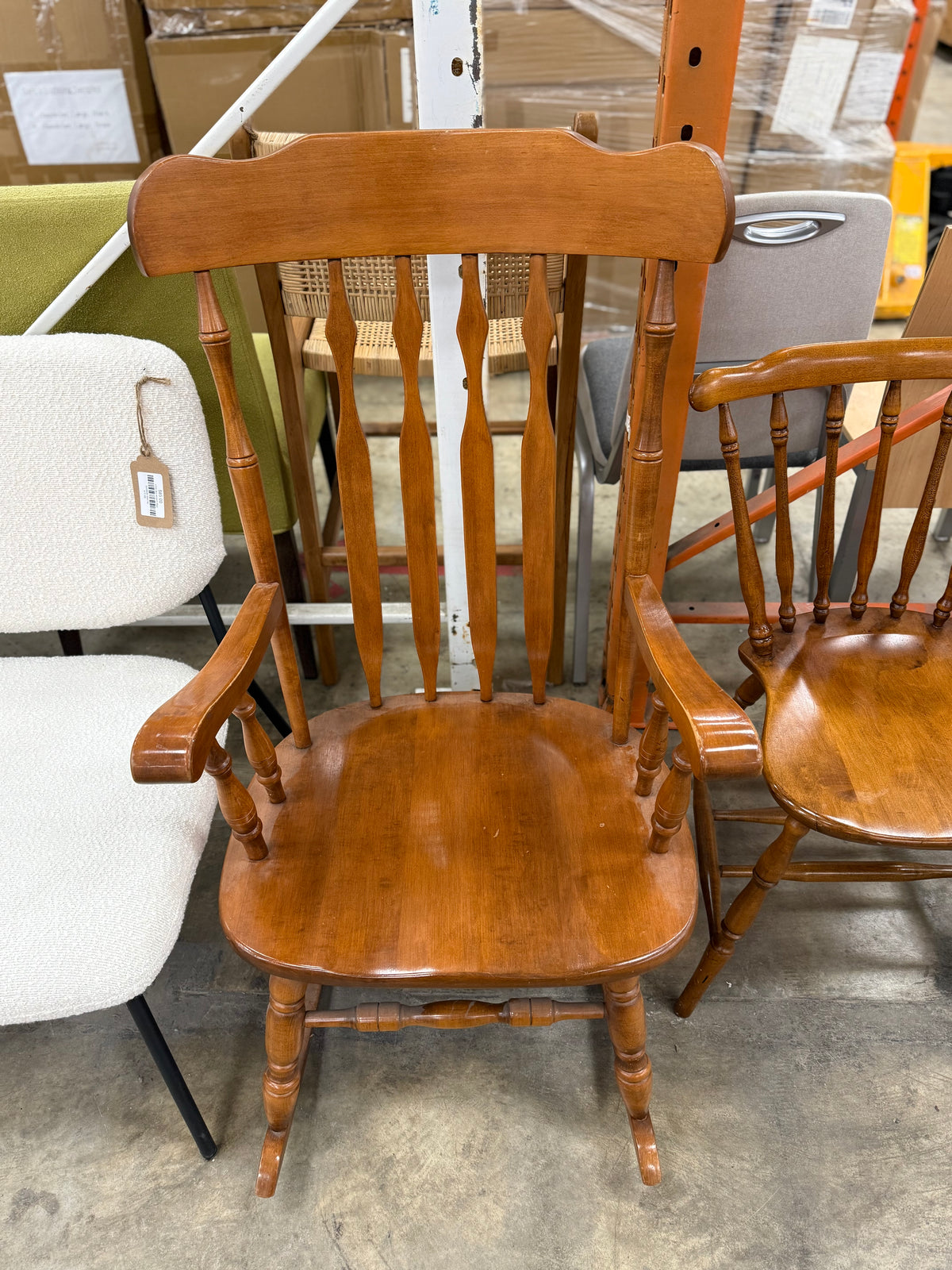 Honey Brown Wooden Rocking Chair