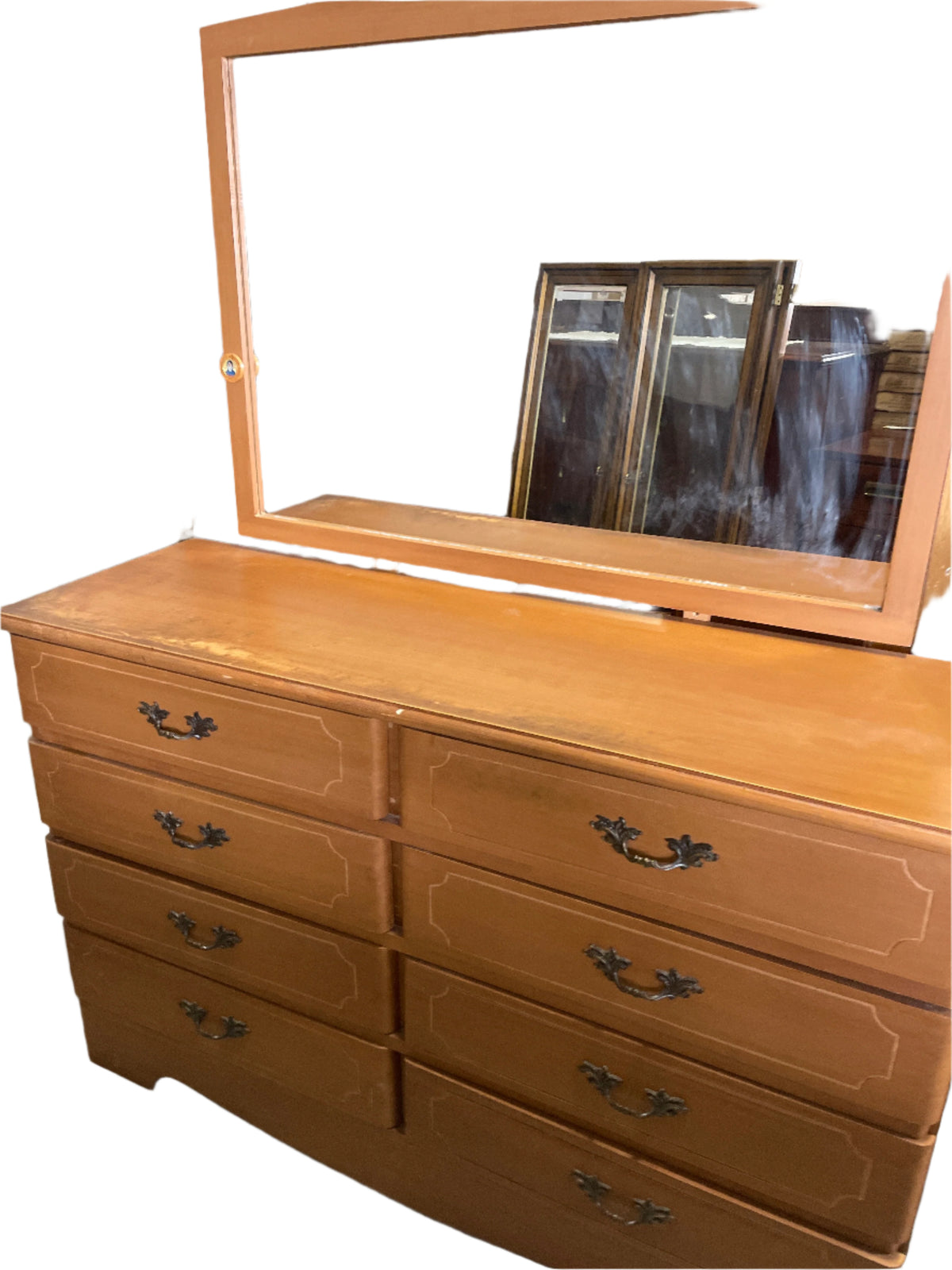 Wooden Dresser With Mirror