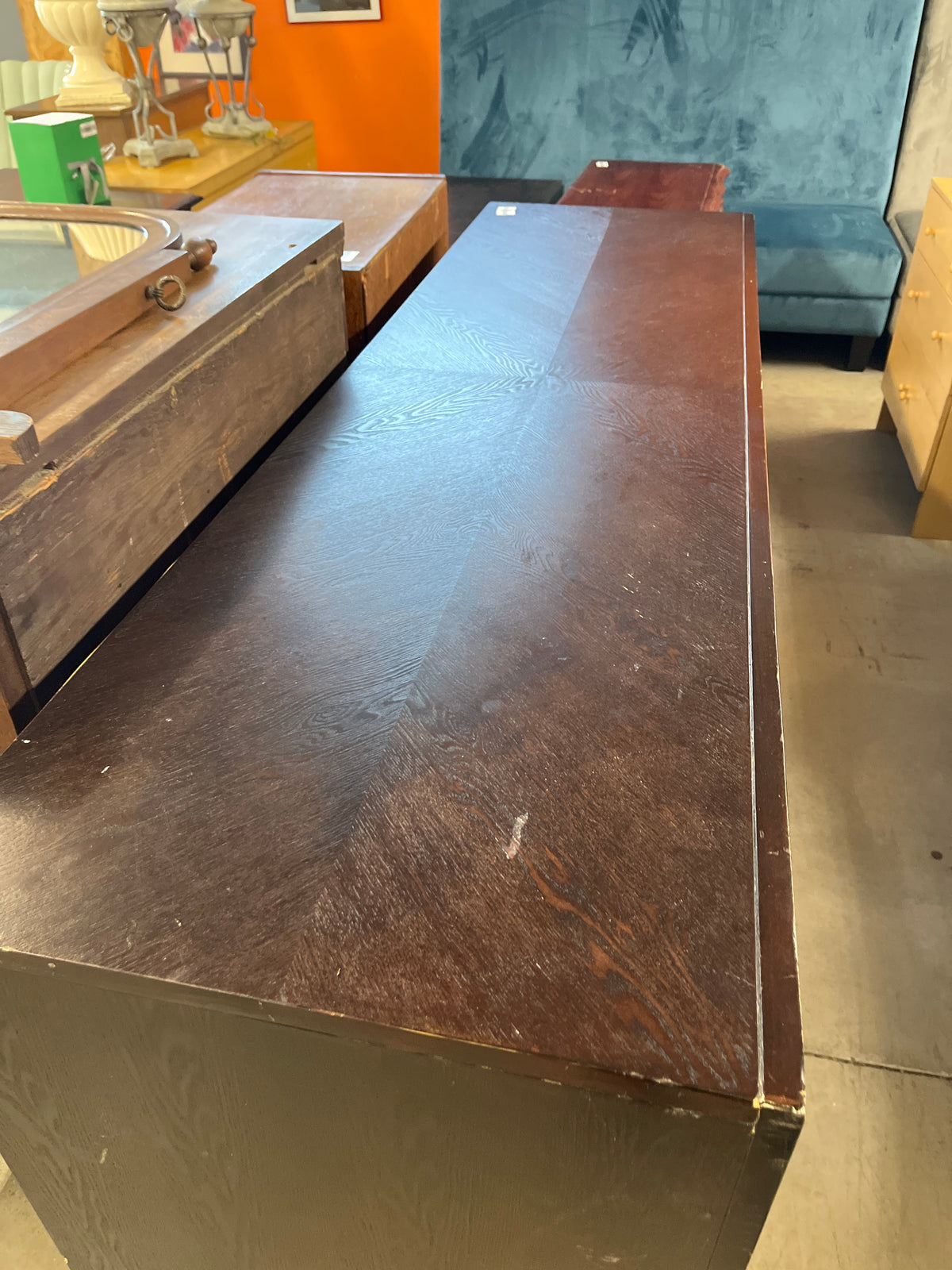 66"W 11-Drawer Dresser in Dark Wood