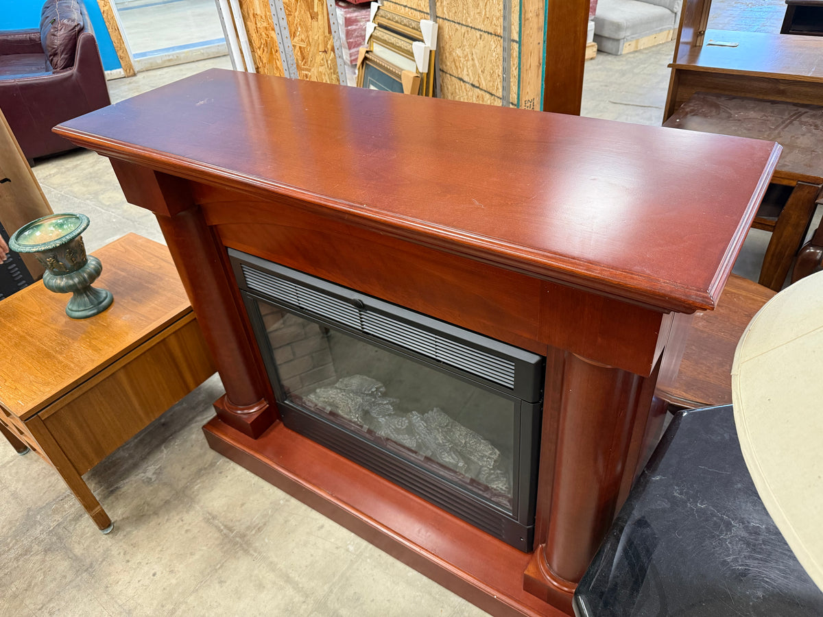 Large Mahogany Electric Fireplace