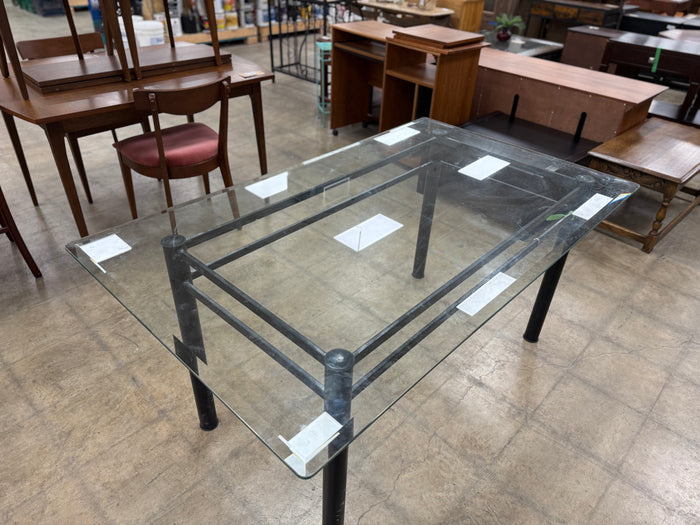 Black Rectangular Glass Dining Table