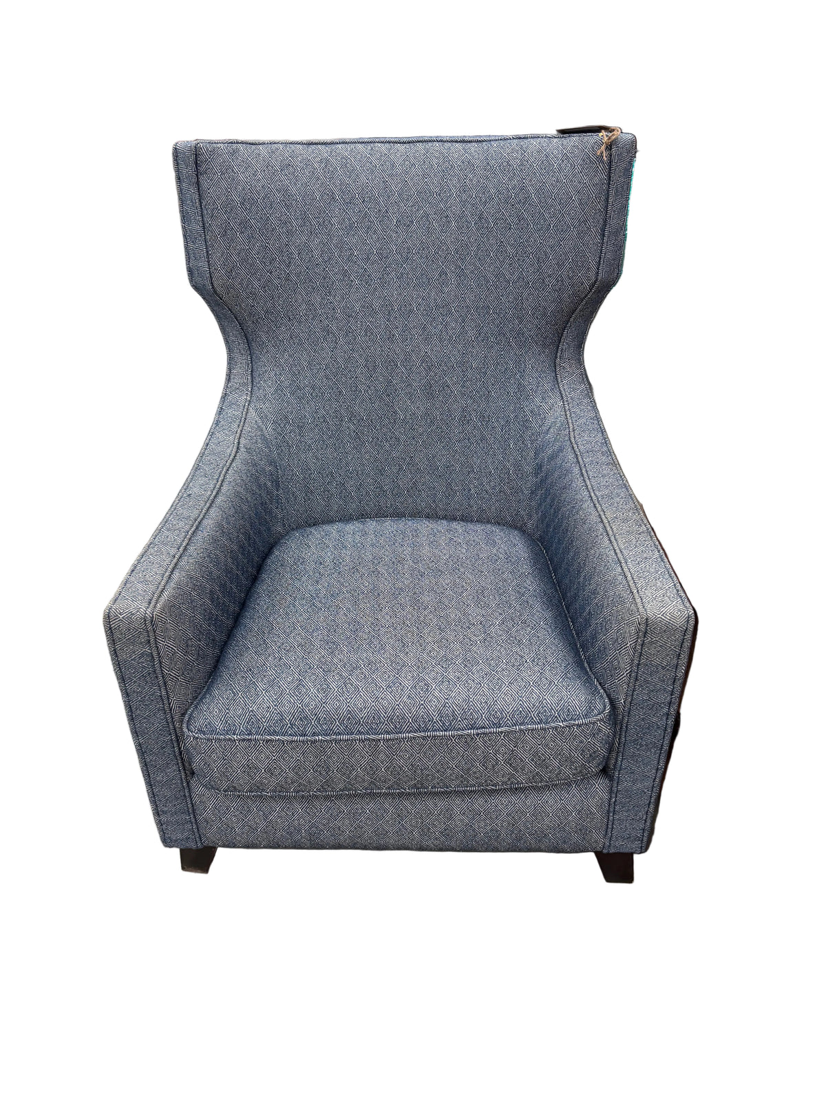 Blue Patterned Accent Chair
