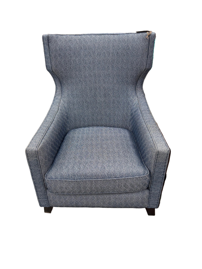 Blue Patterned Accent Chair