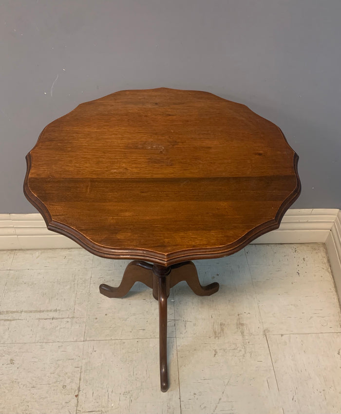 Scallop Edged Walnut Side Table