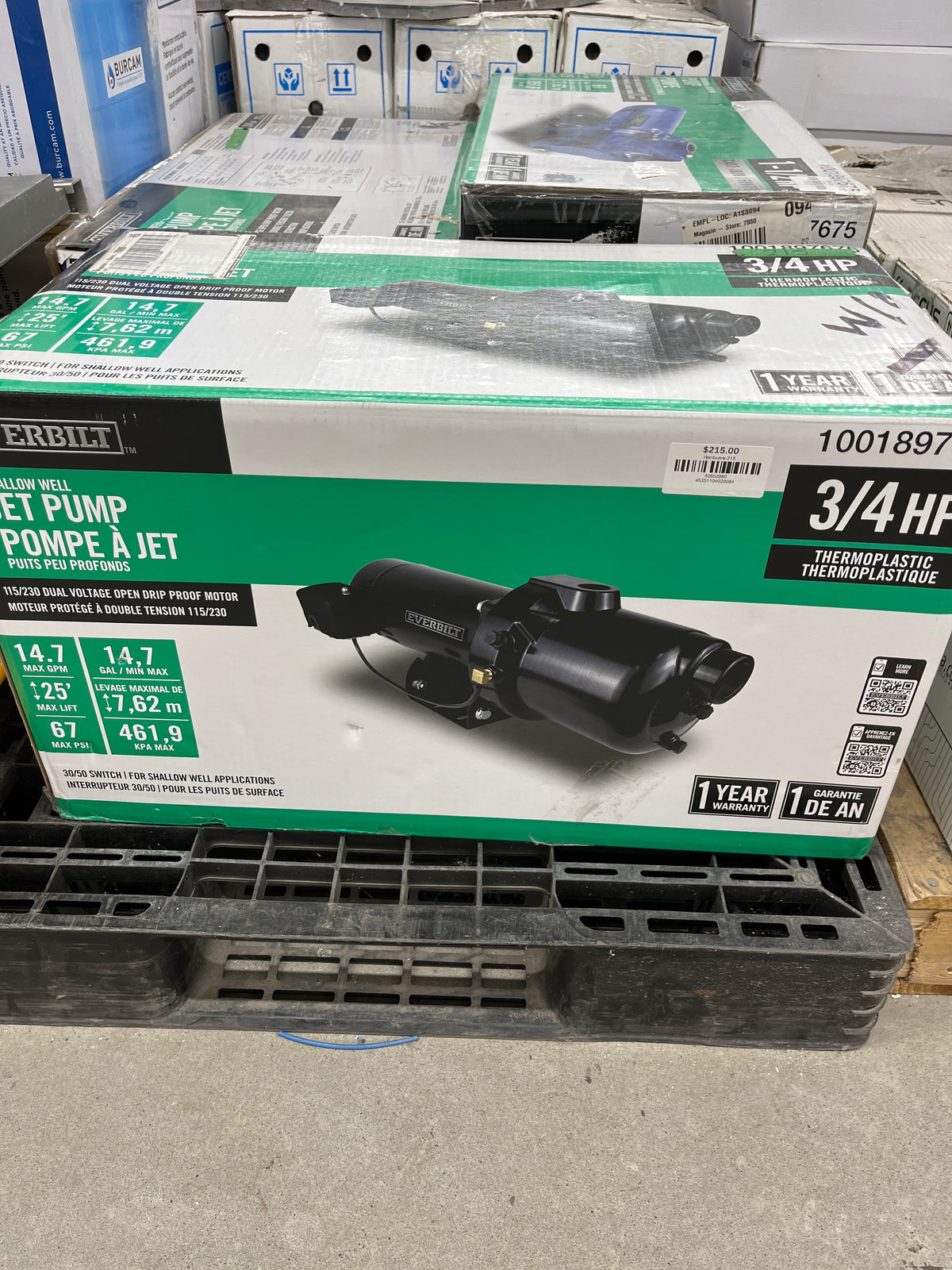 Everbilt 3/4 HP Plastic Shallow Well Jet Pump