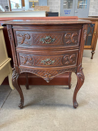 22"W Wood Side Table with 2 Drawers