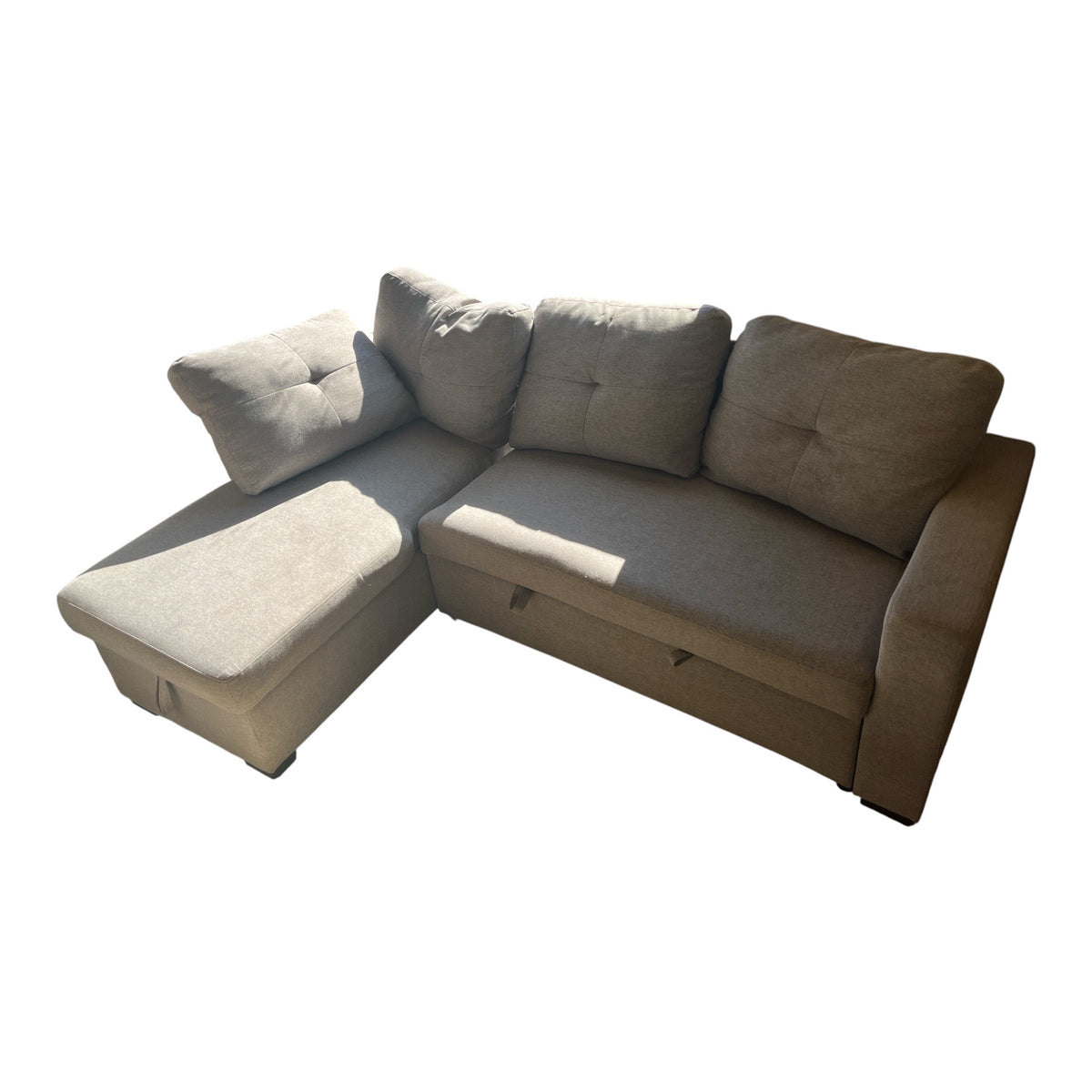 Modern Grey L-Shaped Sectional Sofa with Chaise