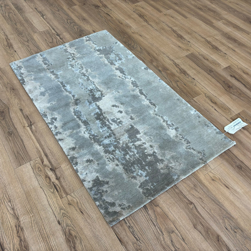 3x5-ft Desert Smoke Area Rug, Wool and Bamboo Silk, 2-0105302
