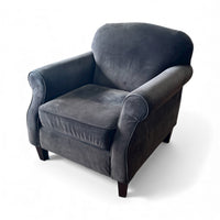 Plush Dark Brown Velvet Armchair