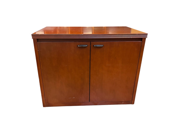Cherry Wood Storage Cabinet With Double Doors