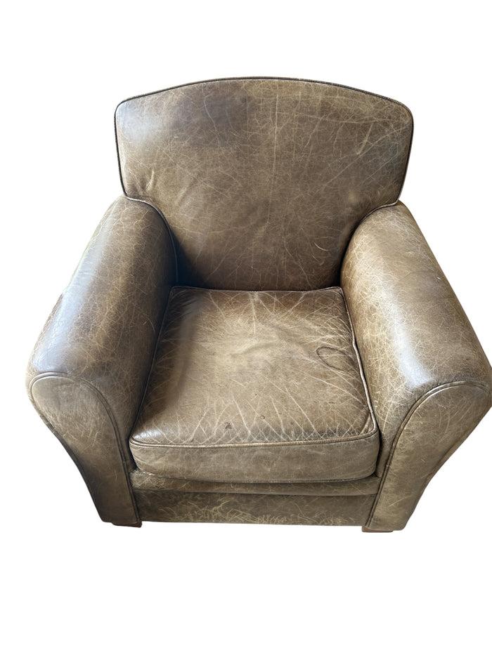 Distressed Leather Armchair