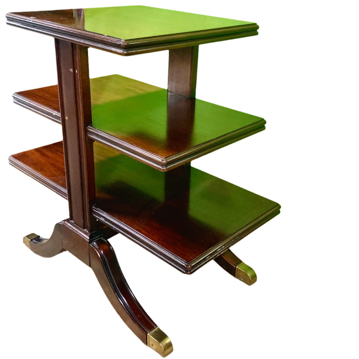 24-Inch W 3-Shelf Dark Wood Side Table