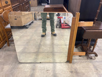 Small Brown Vintage Makeup Vanity With Wooden Chair