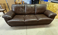 78" Brown Leather Couch