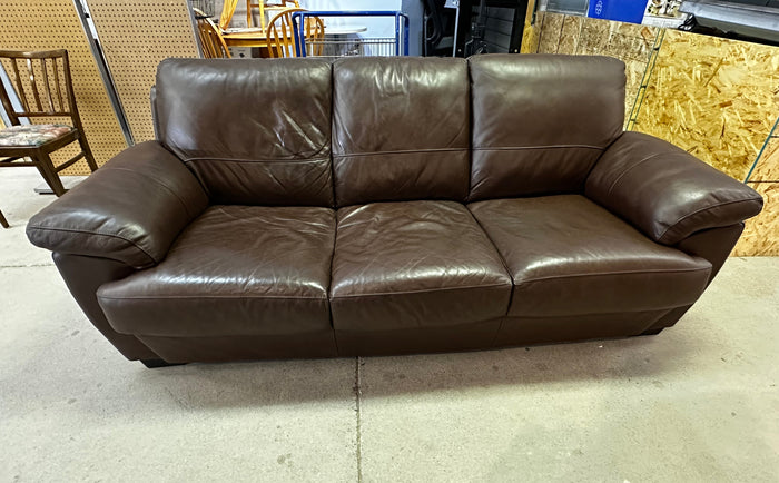 78" Brown Leather Couch