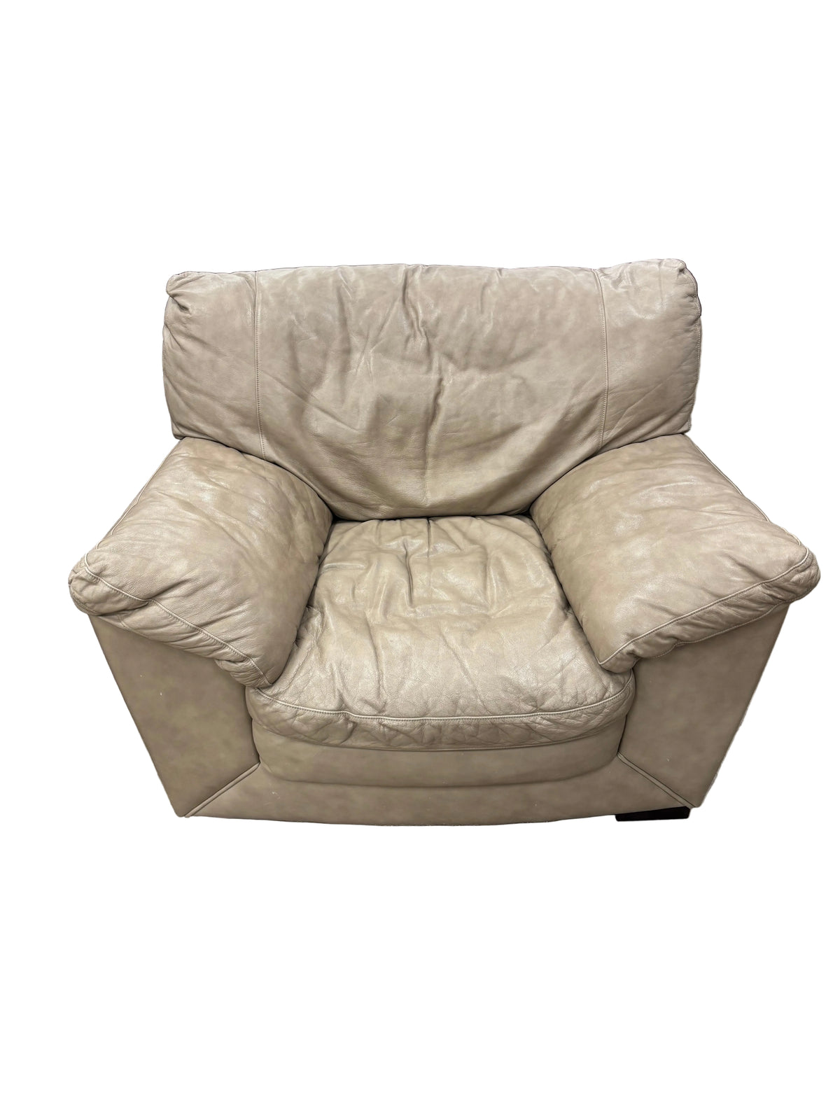 Beige Leather Armchair
