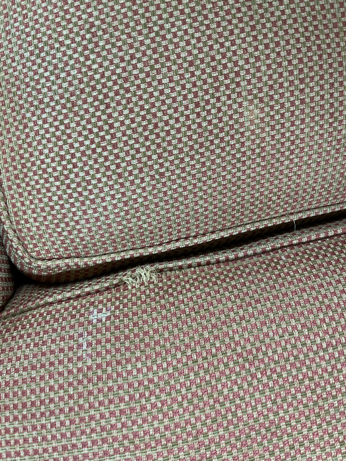 114" W Orange Woven Sectional Sofa