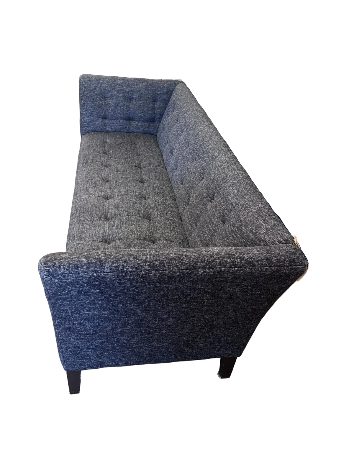 Charcoal Grey Fabric Tufted Sofa