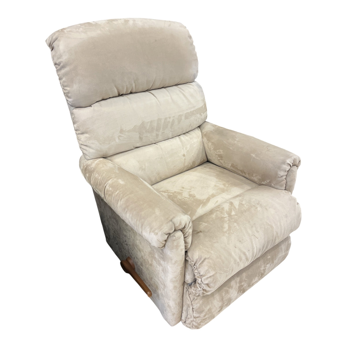Beige Plush Rocker Recliner Chair