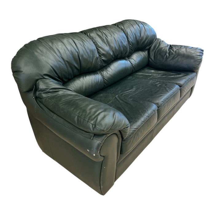 Dark Green Leather Sofa