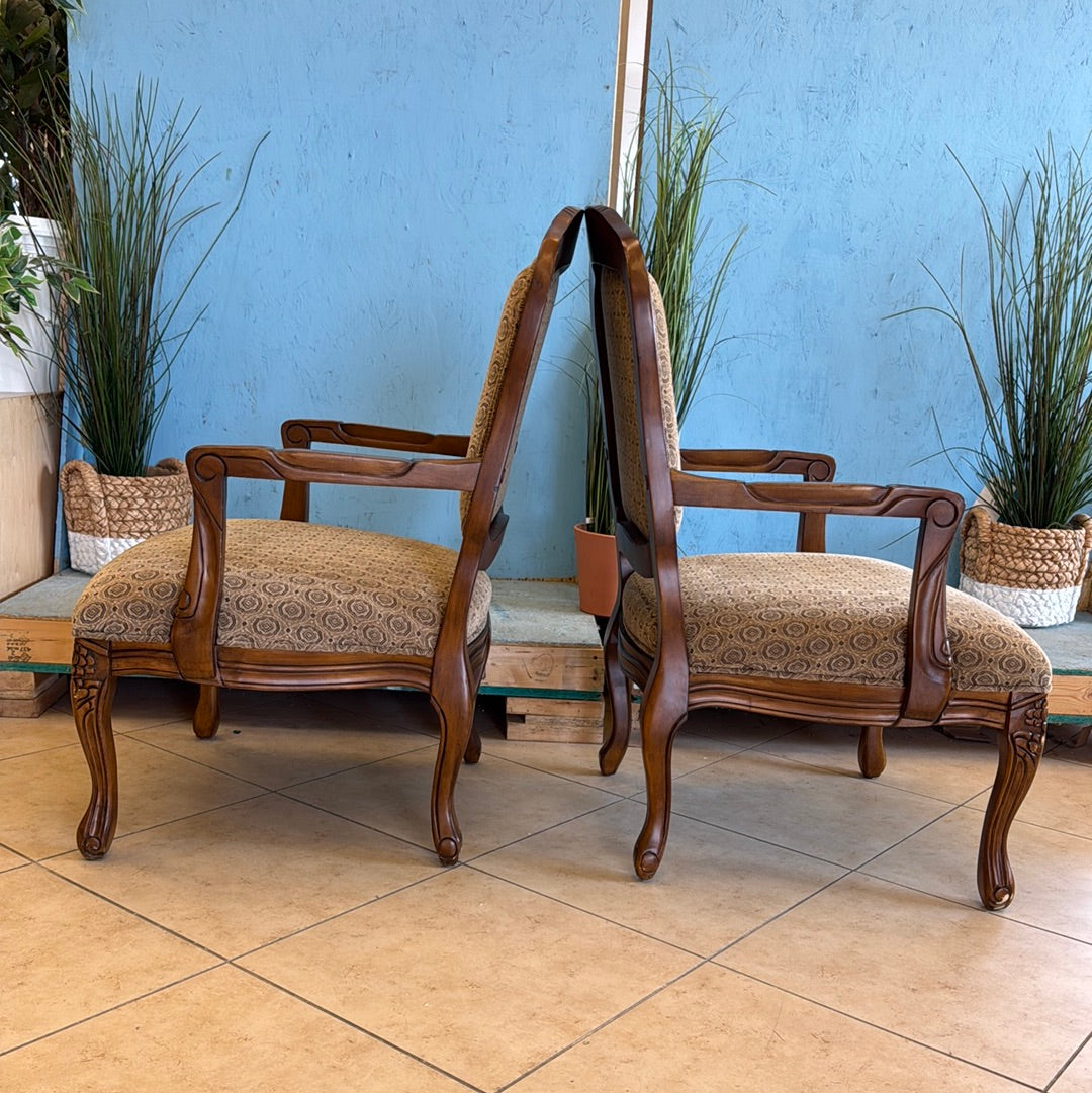 Bergere Accent Armchairs - A Pair