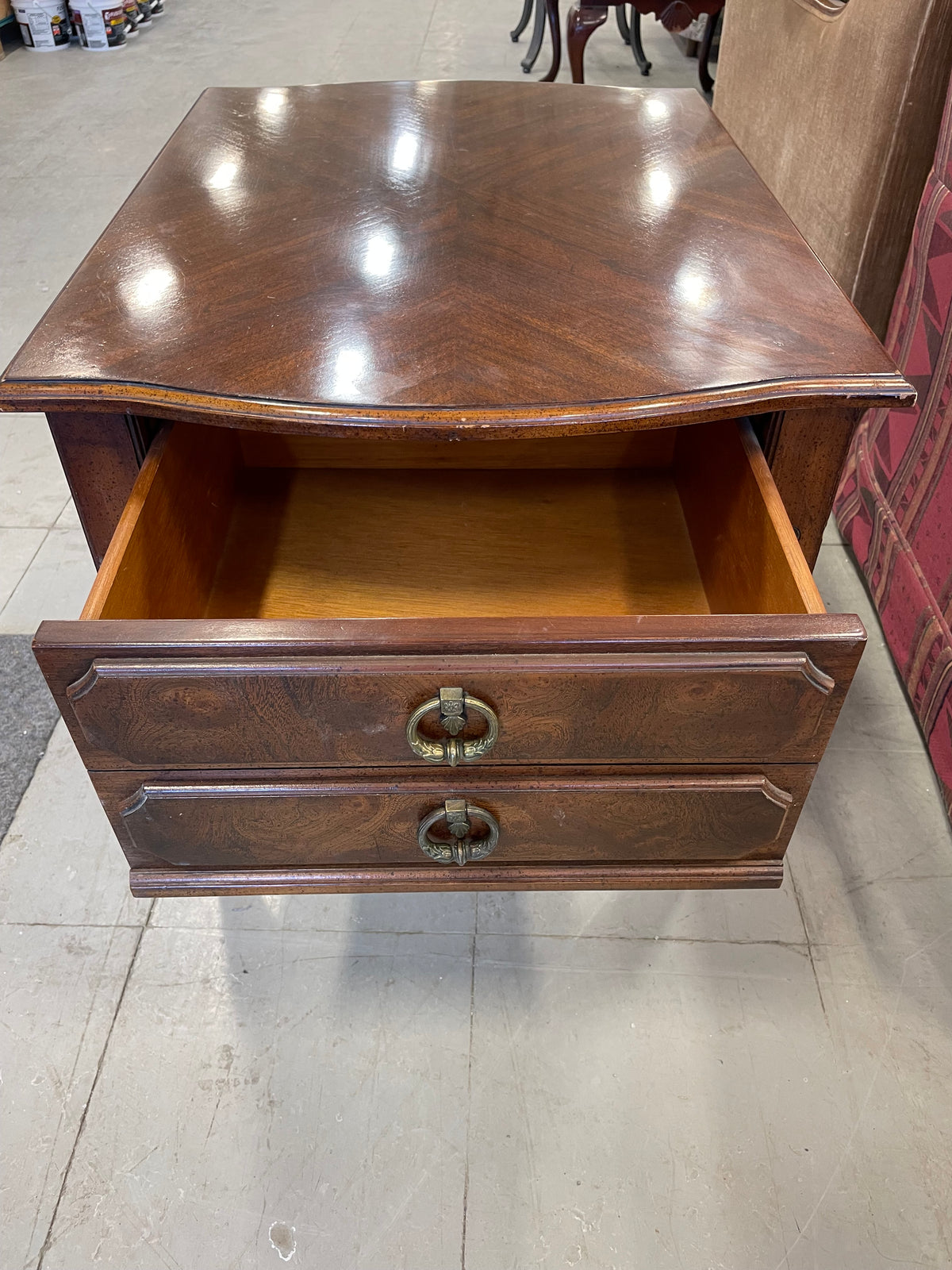 Woodgrain Side Table with One Drawer