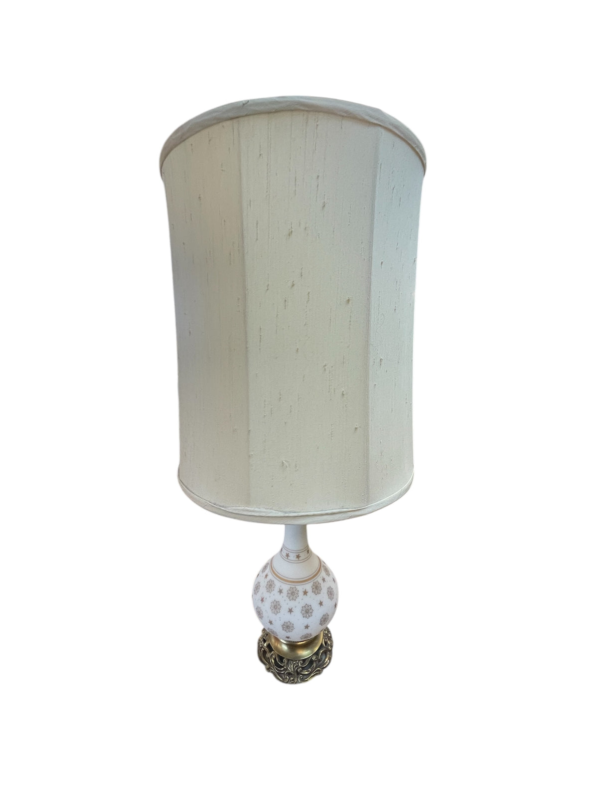 Patterned Table Lamp with Metal Base