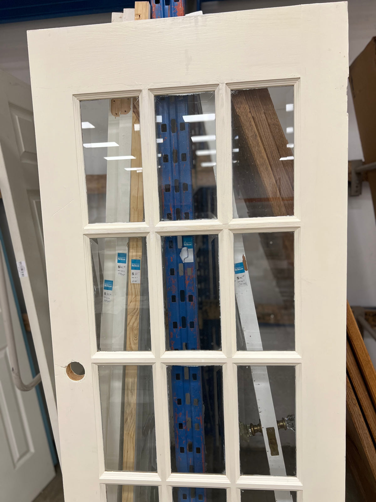 30"x 77.5" White 15 Glass Panelled Door