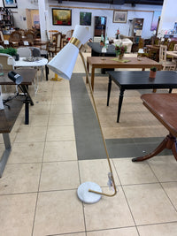 Gold Post Floor Lamp with Round Marble Base