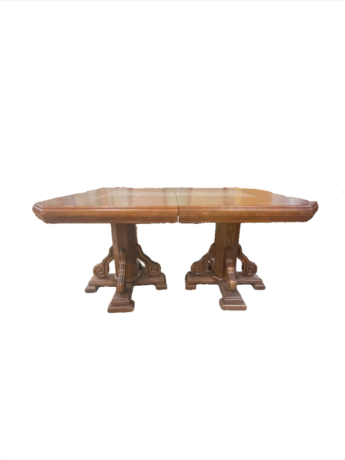 60"W Solid Wood Pedestal Dining Table