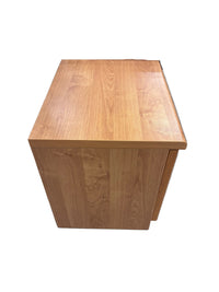 Wooden Nightstand with Glass Door