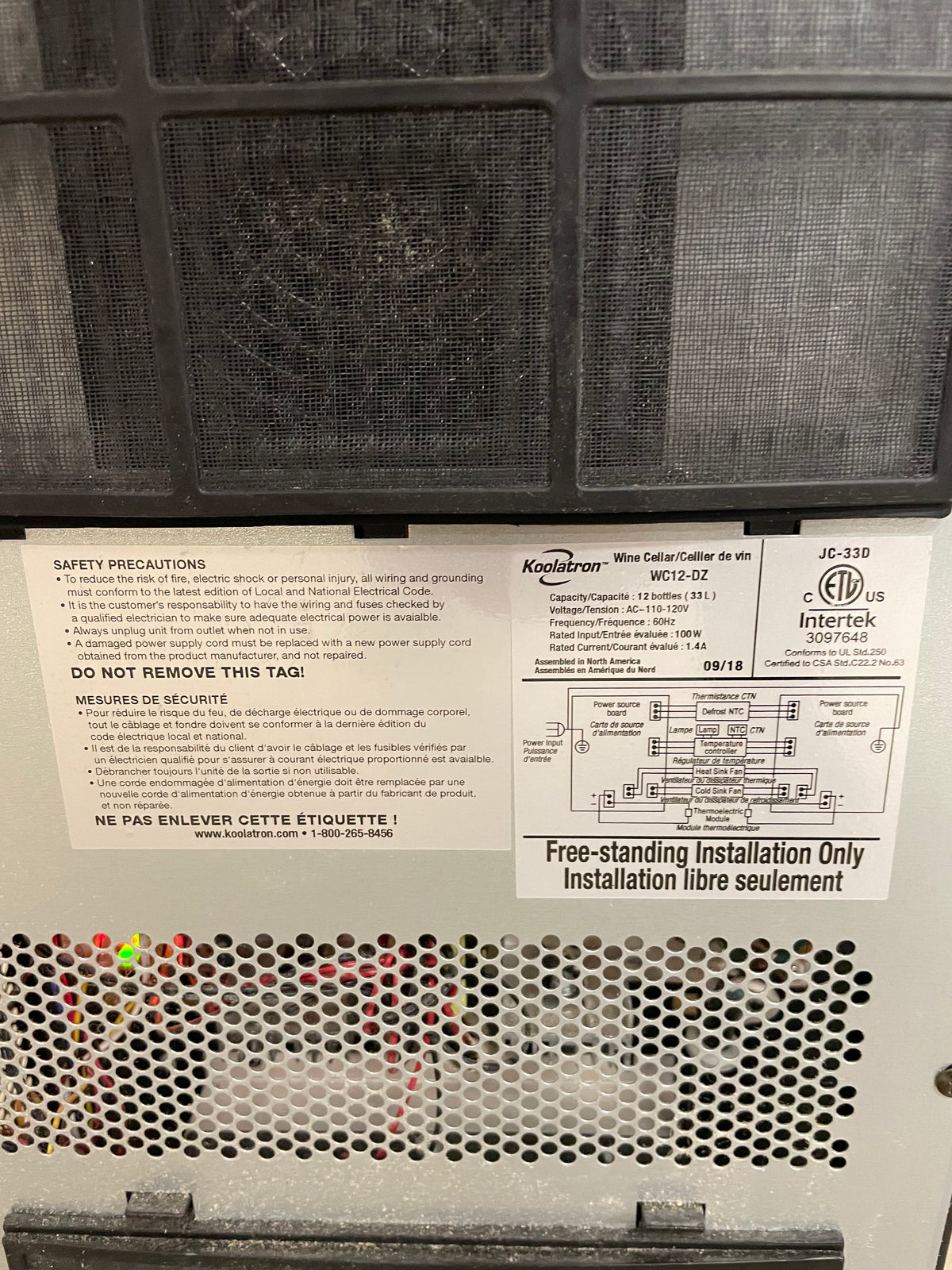 Koolatron Wine Cellar Mini Fridge