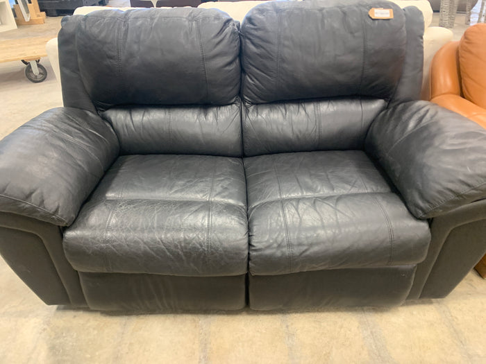 Black Leather Reclining Loveseat