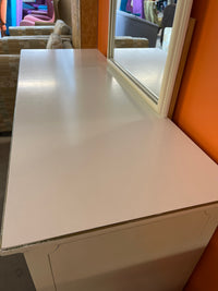 54"W Wooden Dresser with Mirror in Cream