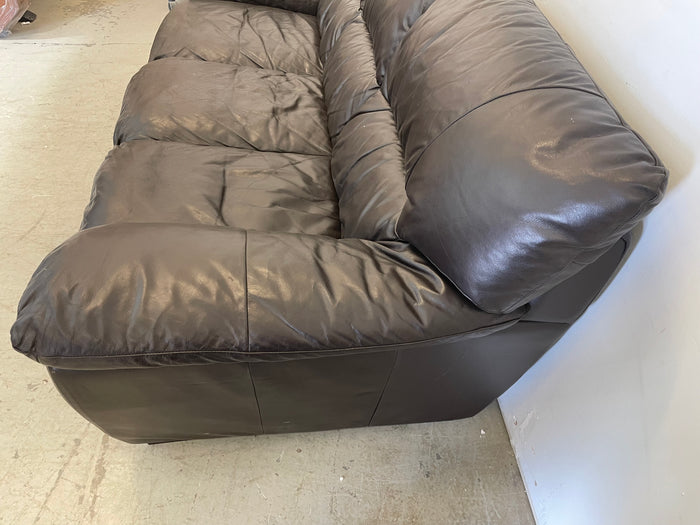 Dark Brown Leather 3-seat Sofa
