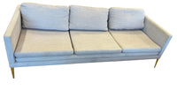 3-Seater Block-Style Light Colored Textured Fabric Sofa
