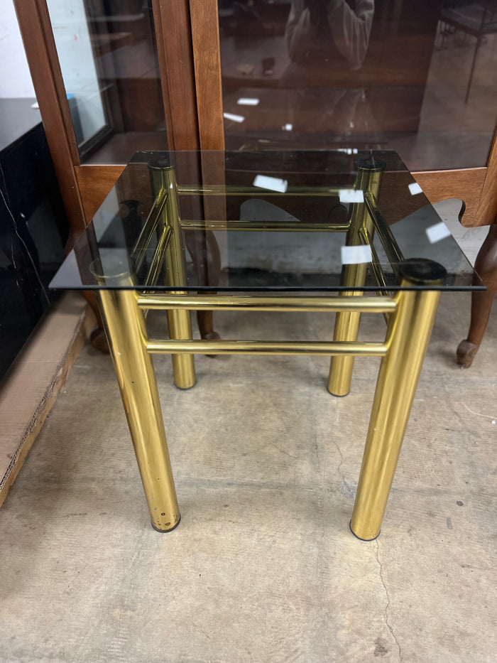 Small Black and Gold Glass Table