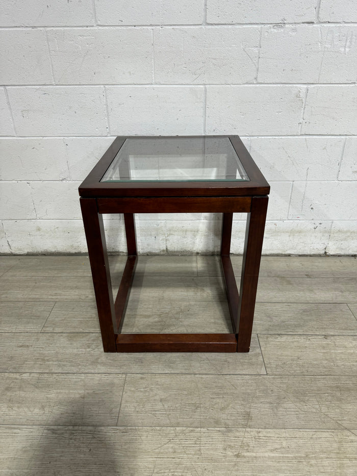 Nightstand with glass top