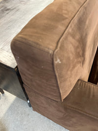 79"W 3-Seat Brown Microfiber Sofa