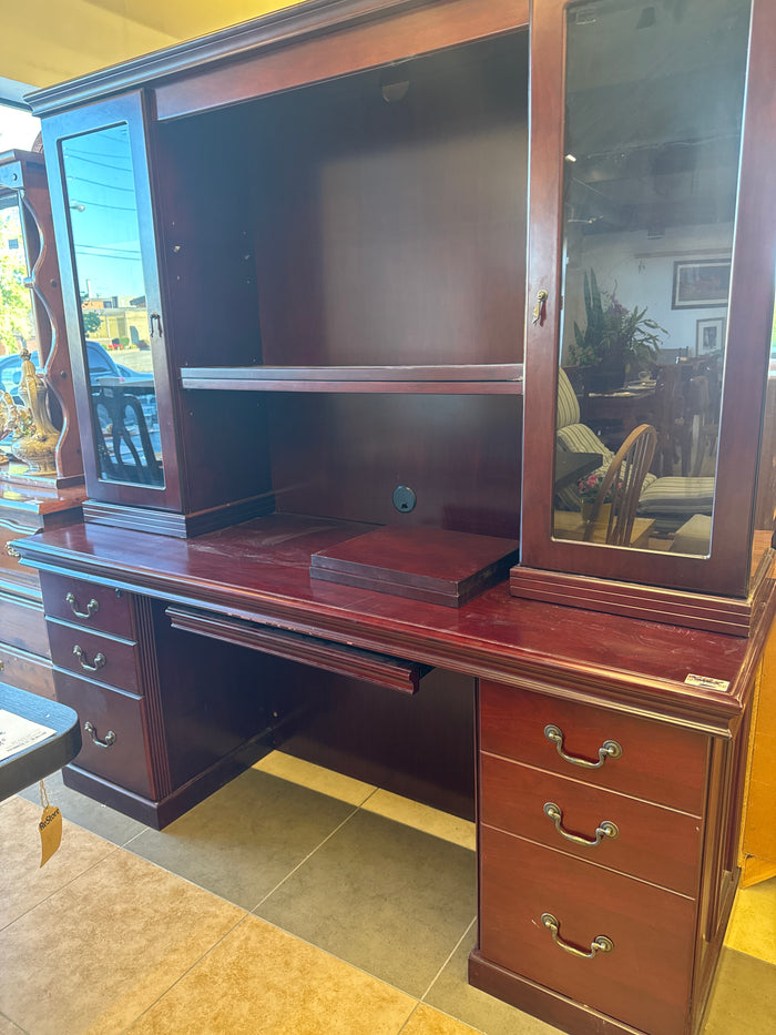 Mahogany Executive Desk with Top Organizer